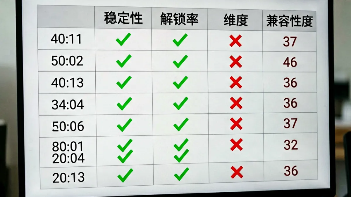 糖心破解版多版本对比表格截图：并排展示不同版本的功能解锁状态与兼容性评分